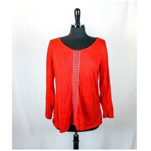 Essentials By Milano Orange Boho Top Size L